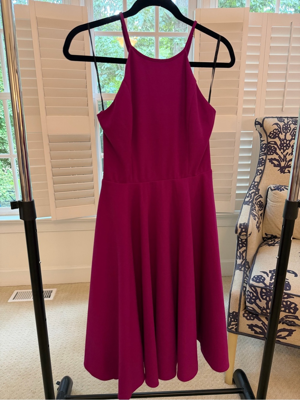 Lulu's Sleeveless A-Line Midi Dress in Magenta